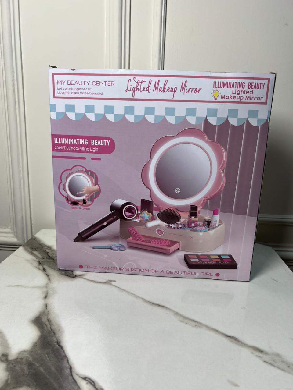 Lighted Makeup Mirror with Accessories