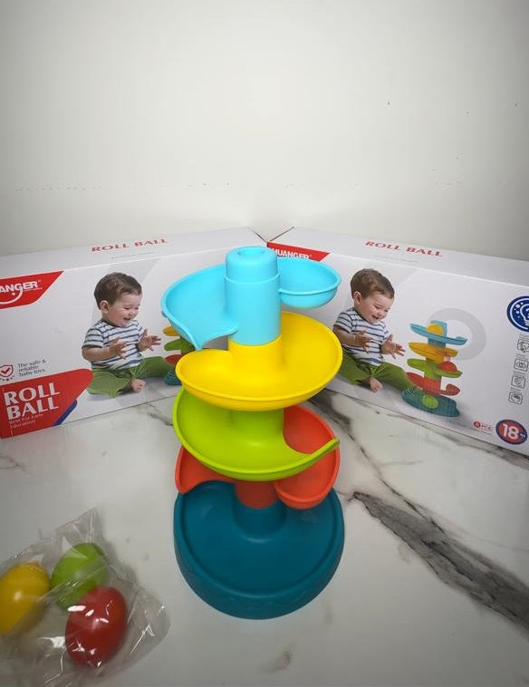 Roll Ball Toy for Kids with 5 Layer Ball Drop and Roll Swirling Tower