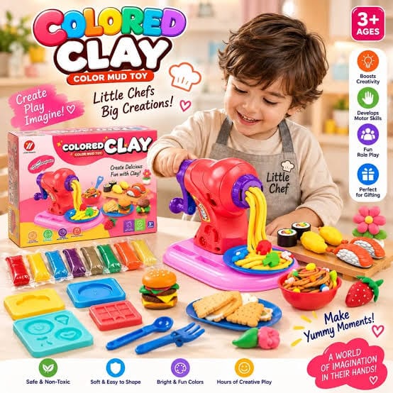 Colored Clay Noodles Machine Set | Kids Creativity Toy