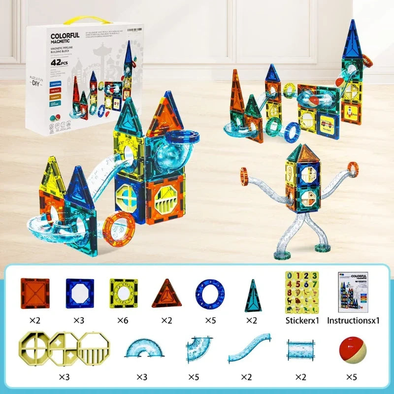 Magnetic Pipe Building Blocks 42 pcs