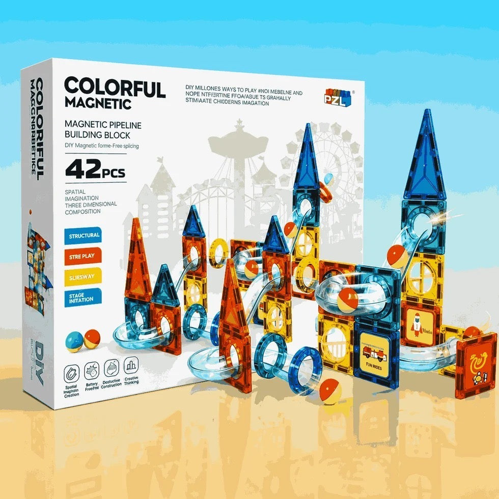 Magnetic Pipe Building Blocks 42 pcs