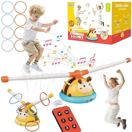 2 in 1 Kids Exercise & Games - Musical Rope Skipping + Ring Toss - Sports Toy