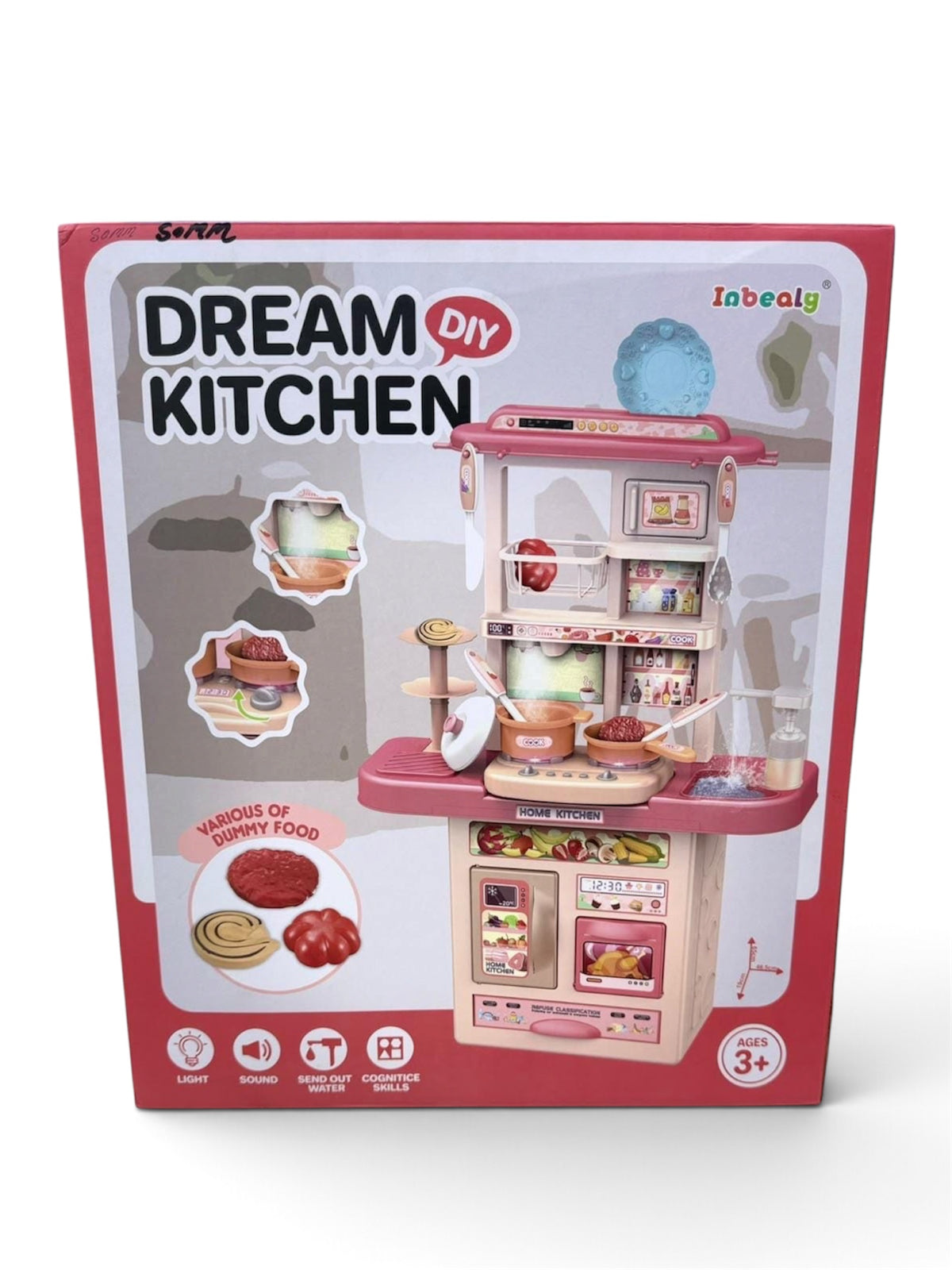 Kids Dream DIY Kitchen Playset | Pretend Cooking Kitchen Set with Lights, Sounds, Water Spray & Accessories.
