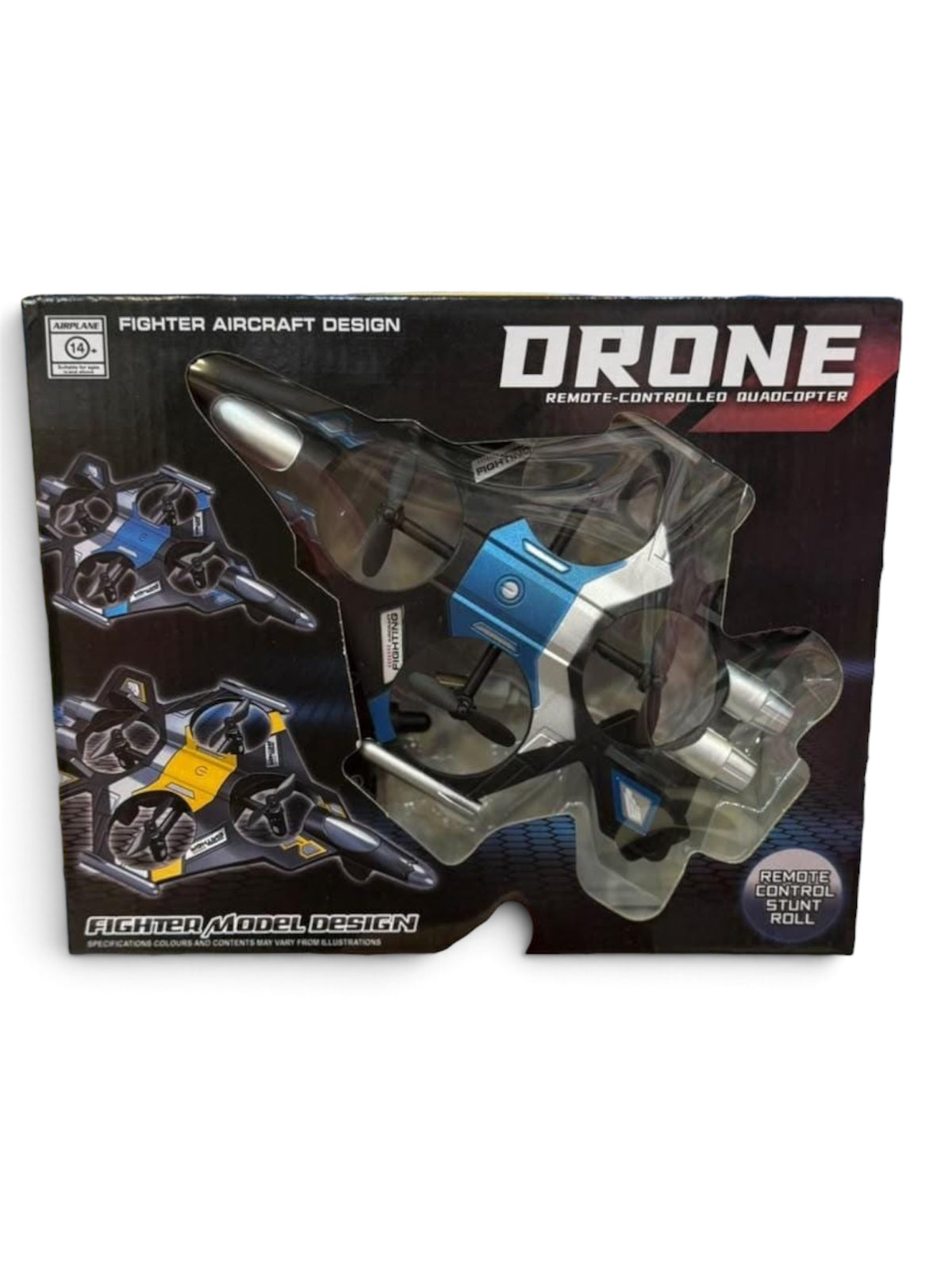 Rechargeable Remote Control Fighter Drone Toy with Type-C Charging | Stunt Roll Quadcopter for Kids.

(Plastic Body)