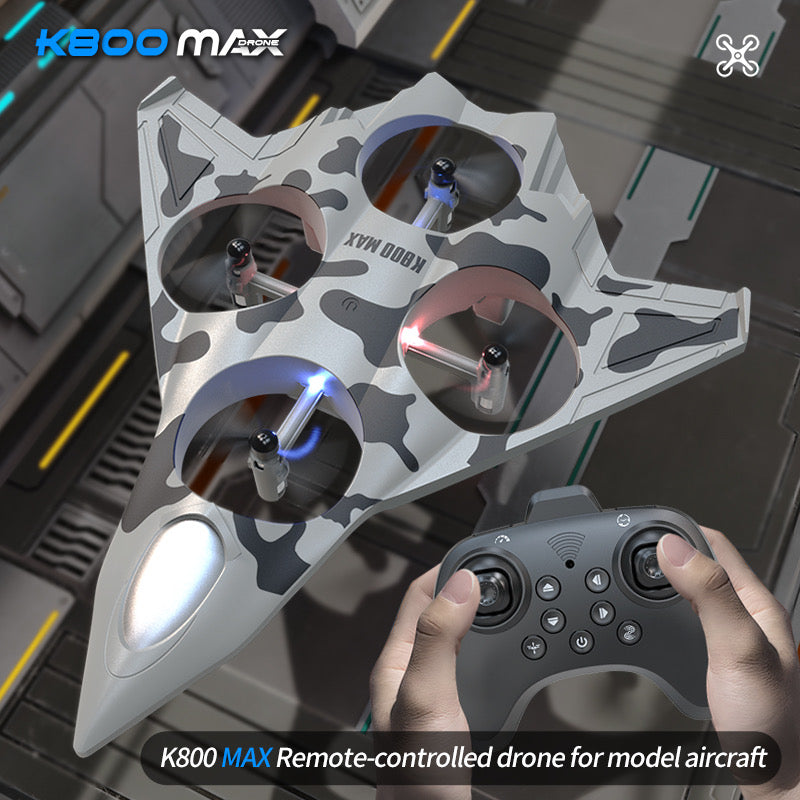 Type-C Rechargeable Remote Control Combat Aircraft Drone Toy | Fighter Jet Quadcopter with One-Click Takeoff, 360° Stunts & LED Lights.

(Plastic Body)