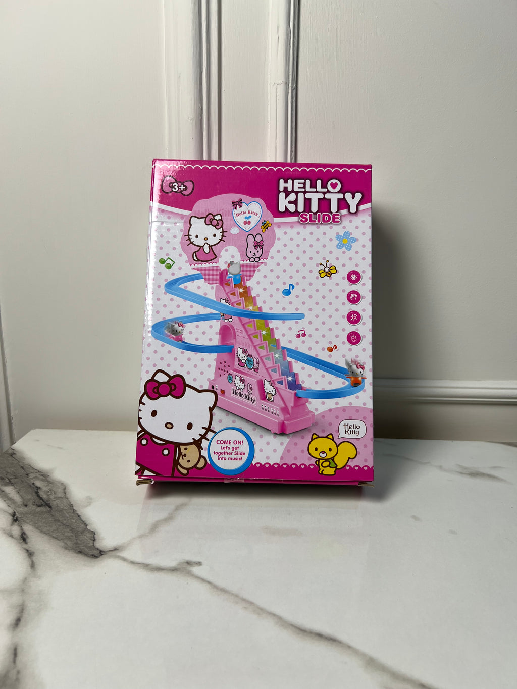 Hello kity slide track with lights and music rechargeable
