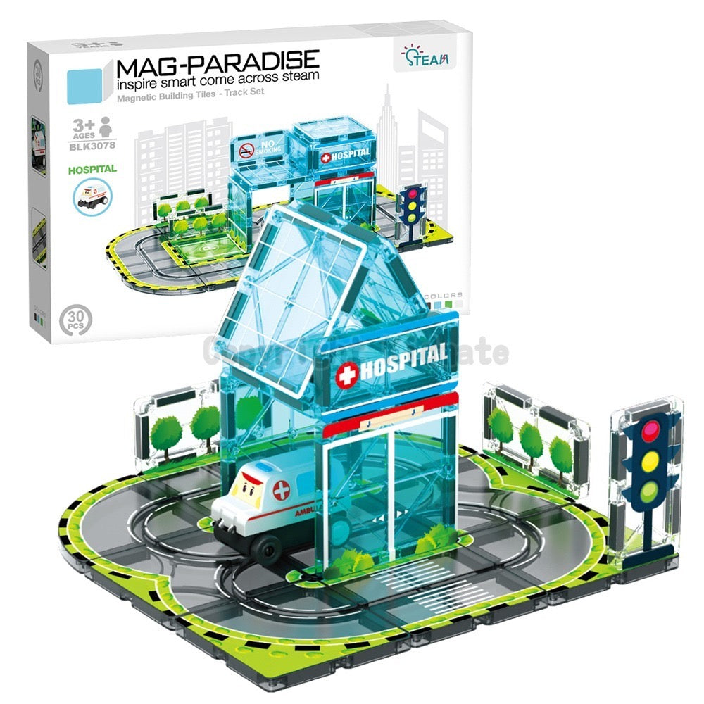 Mini Track Hospital Magnetic Building Blocks 30 pcs