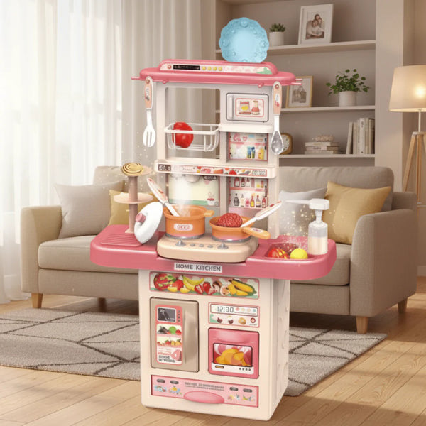 Kids Dream DIY Kitchen Playset | Pretend Cooking Kitchen Set with Lights, Sounds, Water Spray & Accessories.