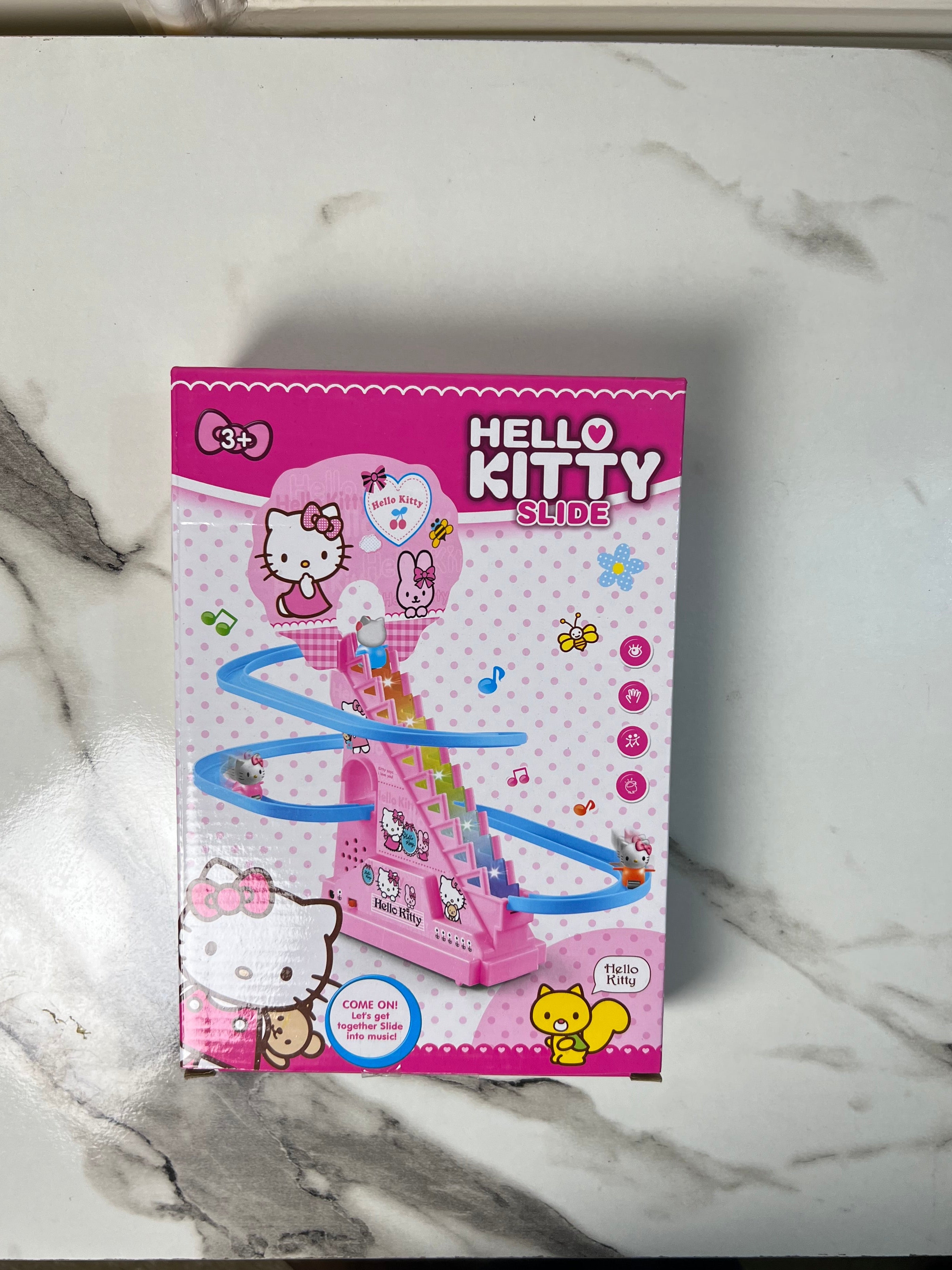 Hello kity slide track with lights and music rechargeable