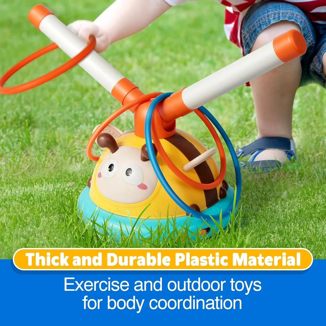 2 in 1 Kids Exercise & Games - Musical Rope Skipping + Ring Toss - Sports Toy