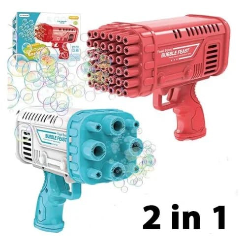 (2in1) 36 / 8 Hole Bazooka Bubble Water Gun